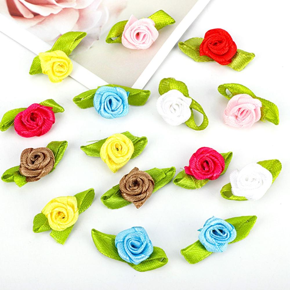 Hochzeit Klein Mehrfarbig Mini Schleifenrosen Schleife Dekorationen Künstliche Rosetten Stoffblumen