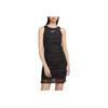 Nike Solid Logo Print Casual Sports Round Neck Moisture Wicking Sleeveless Dress Women Dresses Black CJ3001-010