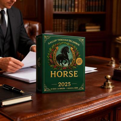 Calendrier de compte à rebours de Noël 24 jours, Collectionnez 24 mini-chevaux 2D 2025 Pendentif Cheval Calendrier de l'Avent Amoureux des Cavaliers