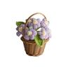Small Crochet Flower Pot Handmade Puff Flower Potted Ornament  Office Desktop Decoration