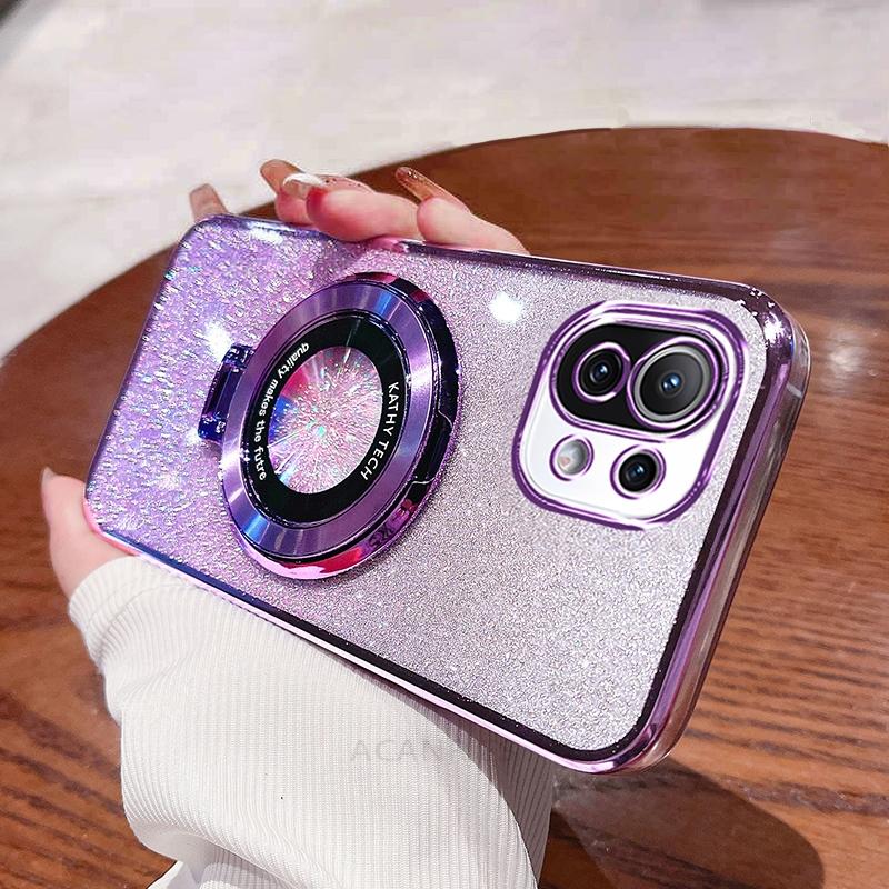 

Mi11lite блестящий держатель с силиконовым чехлом для Xiaomi Mi 11 Lite 5g Ne 11t 13 13t Mi13t Pro 12 12t 10t 14 чехол-подставка Mi14t for mi 11 lite