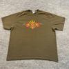 Vintage Y2k Utility-Board-Shop Flaming Fire Dragon Art Shirt 2XL 26x28 Green