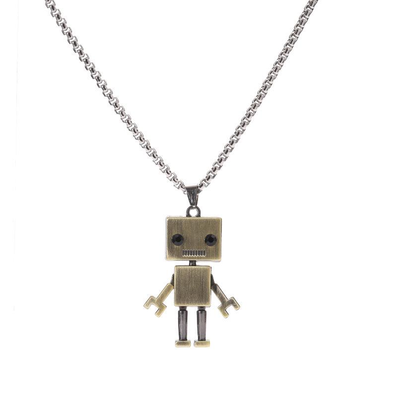 Unisex Hip-Hop Robot Necklace - Street Fashion Pendant for Couples