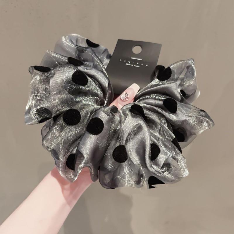 Elegant Top Grade Print Chiffon Large Intestine Scrunchie For Women Hair Tie Hair Band Hair Ring Fashion Hair Accessories