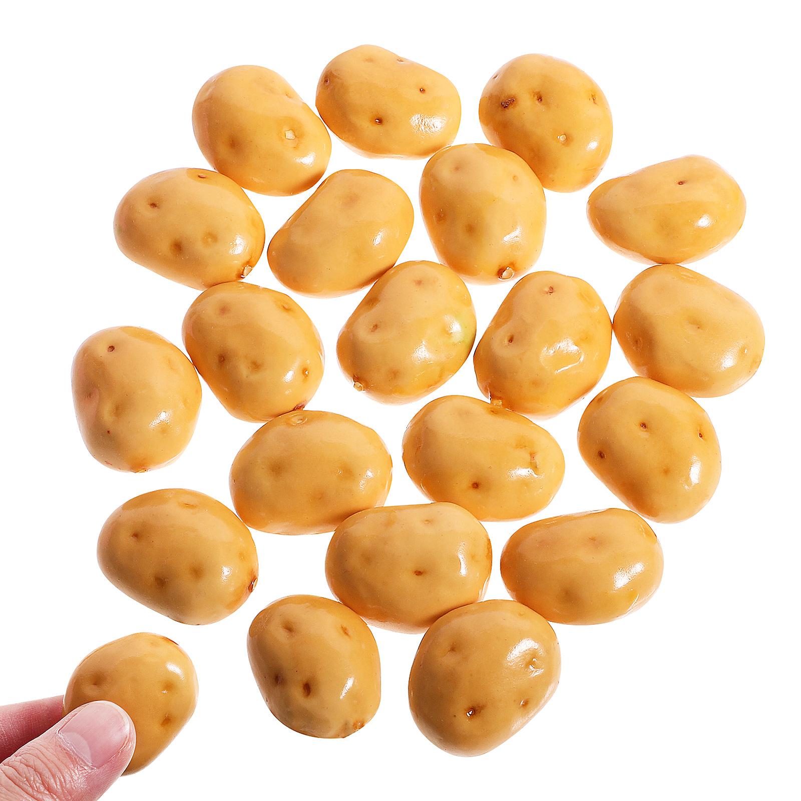 20pcs Artificial Potatoes Simulation Vegetables - Realistic Fake Potato Food Toy, Home Kitchen Decoration & Photography Prop жёлтый