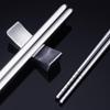 1Pair Stainless Steel Chopsticks Non Slip Tip Heat Resistant Reusable Dishwasher Safe For Home Asian Restaurant Daily Use