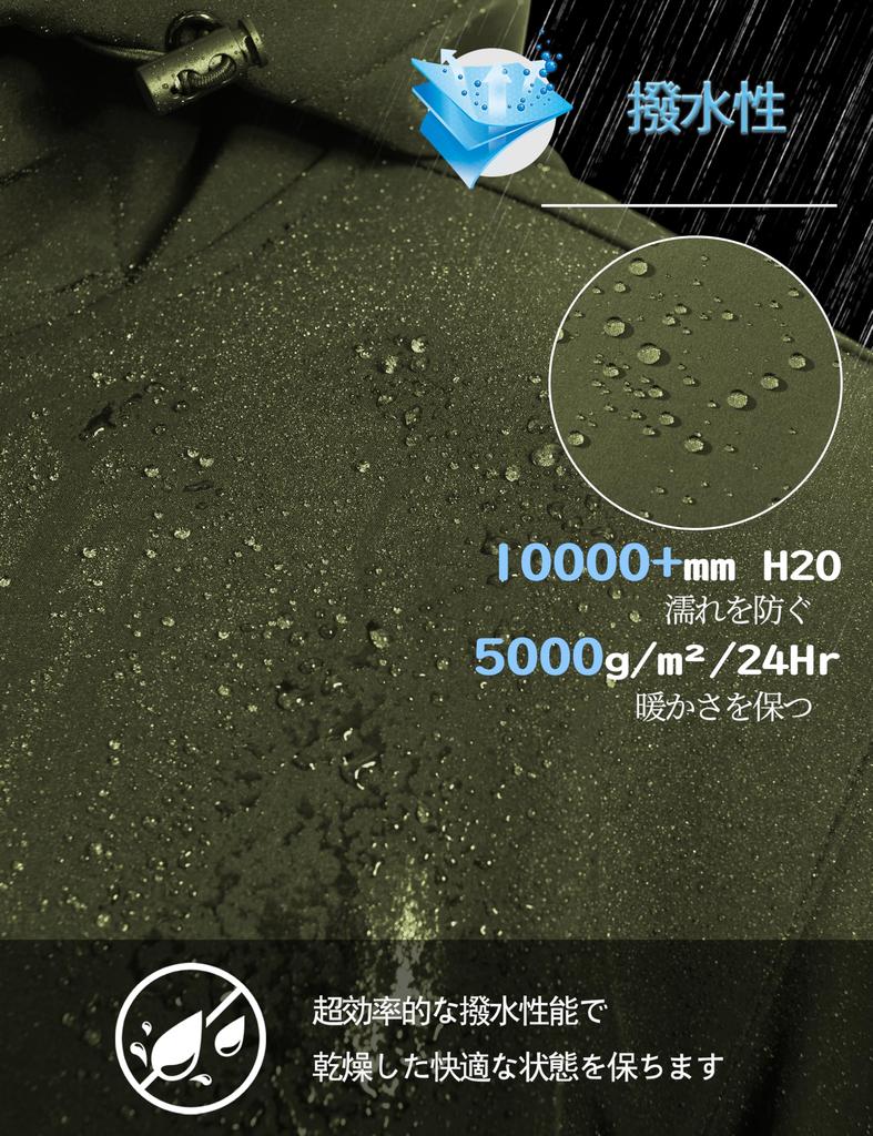 [TACVASEN] Outdoor Jacket for Men, Workwear, Waterproof, Windproof, Breathable, Insulated, Blouson, Golf, Motorcycling, Hiking, Multifunctional Coat,