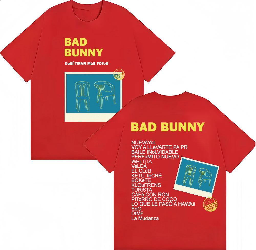 Bad Bunny Debi Tirar Mas Fotos Album 2026 Tour Tshirt Unisex Women Fashion Hip Hop T Shirts Cotton Oversized Casual Short Sleeve