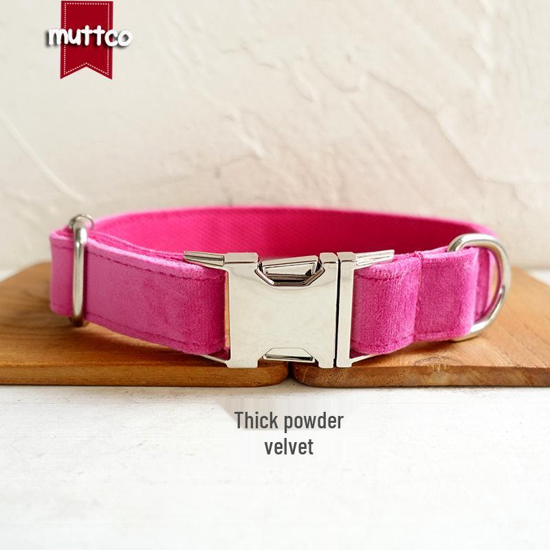 MUTTCO Pink Thick Fleece Dog Collar - Soft & Comfortable UDC-146 Large