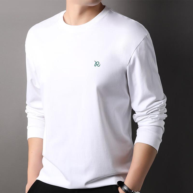 Hengyuanxiang Men's Pure Cotton Long Sleeve T-Shirt