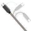 Câble Micro USB - Métal Noir - Lot de 2 - 1M - Compatible Android - Recharge rapide - Élégant