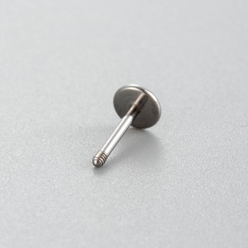 Henson Titanium Steel Ear Cartilage Studs - T-Shaped Screw with Flat Bottom, 0.8/1.2MM Thickness, 6MM Length.