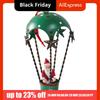 Iron Christmas Airplane Pendant Hot Air Balloon Santa Flying Plane Pilot Santa Ornaments Decorative Durable