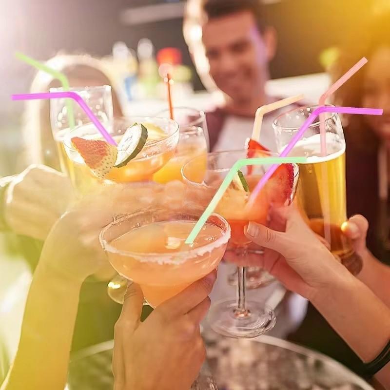 Plastic Drinking Straws 100pcs Colorful Bendable Beverage Party Supplies For Weddings And Events