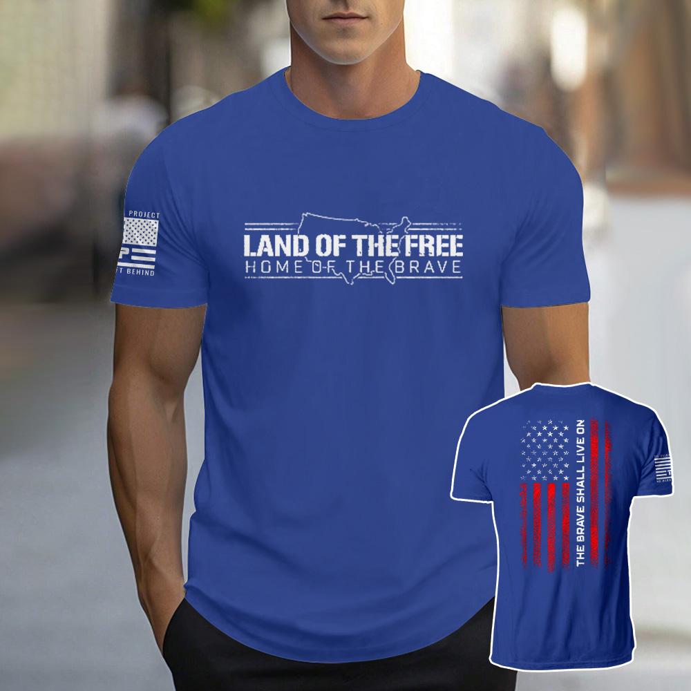 Land Of The Free Letter Prined T-shirt For Men 2025 Trendy Casual Men's O-Neck Short Sleeve Clothing Breathable Sports T Shirt