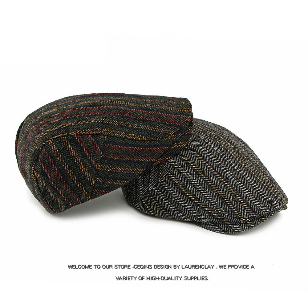 Autumn Winter Wool Cap Men's Beret British Vintage Forward Cap