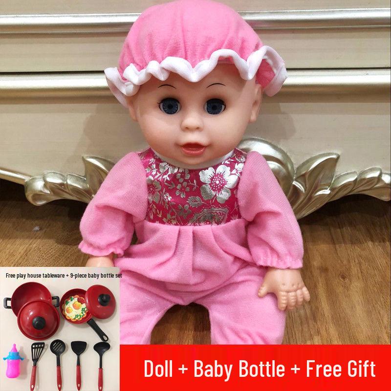 Baby Girl Doll Stroller with Light and Sound - Pretend Play Birthday Gift