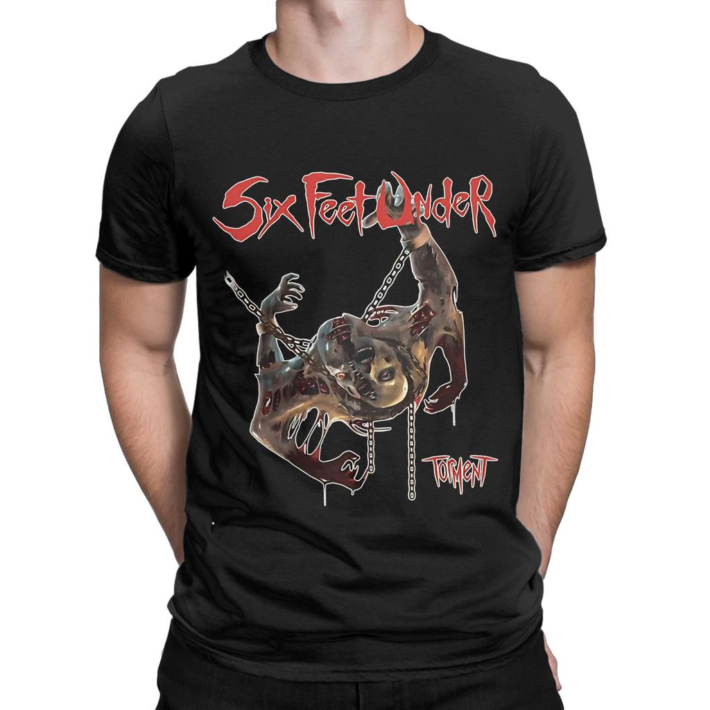 Six Feet Under Band Music Genre Funny 100 Cotton TShirt Six Feet Under Tops Tees For Unisex