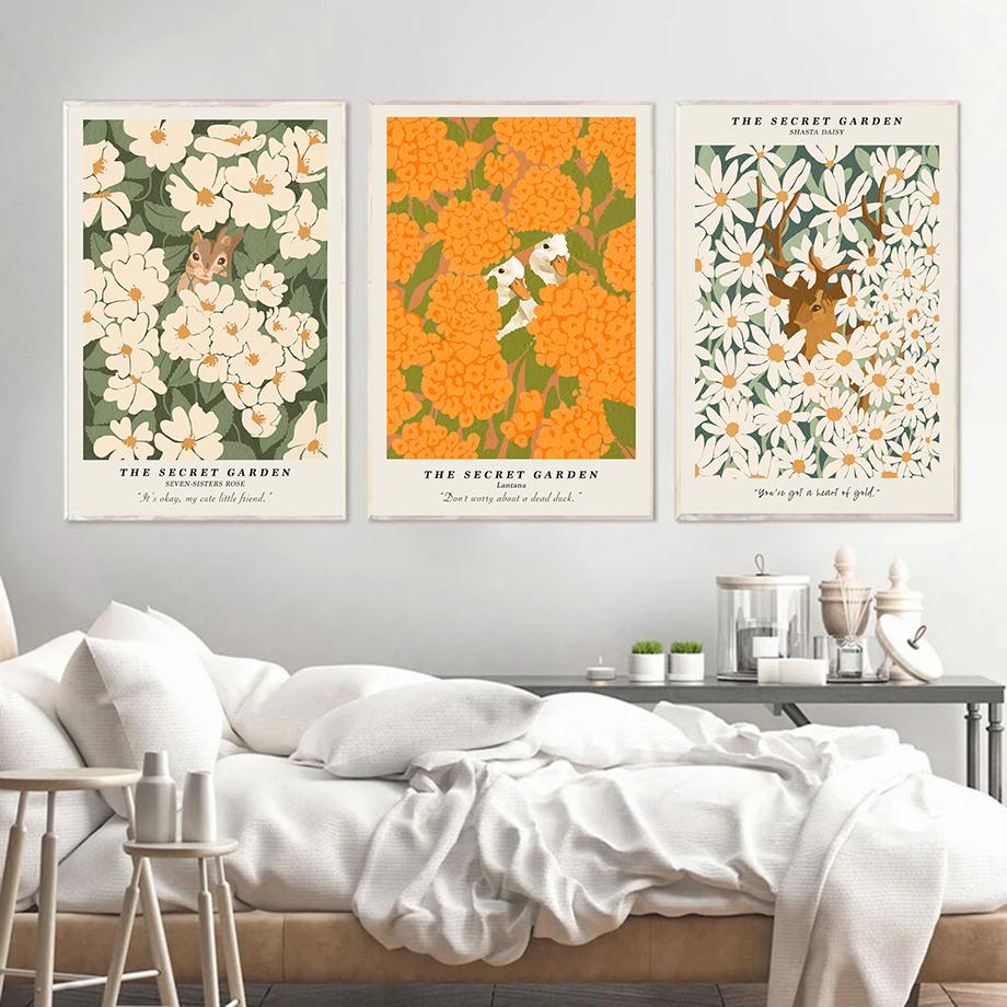 Flower Market Wall Art Colorful Canvas Painting Nordic Plant Poster Printed Picture Of The Living Room Mural Decorative Painting