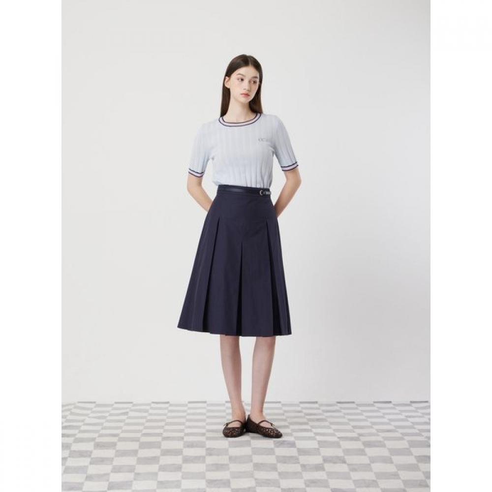 Cc Collect Inverted Pleats Skirt C252msd043 Khaki/66