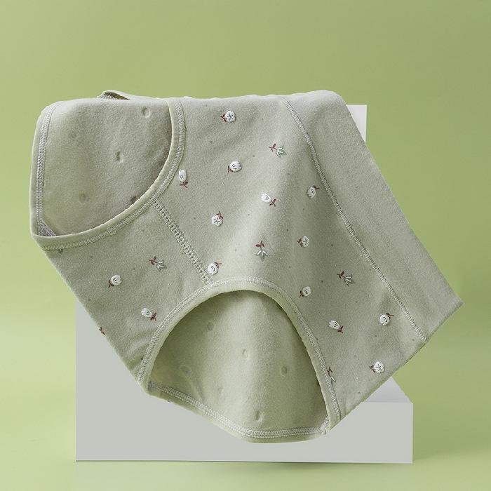 

Plus Size Ladies Fashion New Print Cotton Hip Lift Waist Triangle Briefs L світло-зелений колір