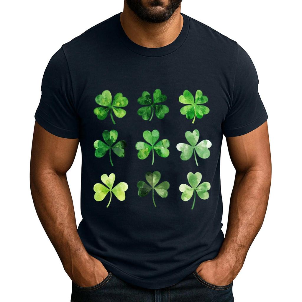Men's  Popular T-shirt Printed Round Neck Short Sleeve T-shirt