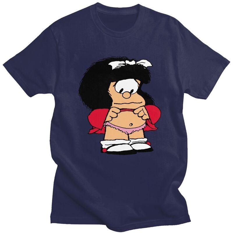 Custom Cool Quino Comic Cartoon Mafalda T Shirt Men Short Sleeves 100 Cotton Tshirt Tees Fashion Tshirt