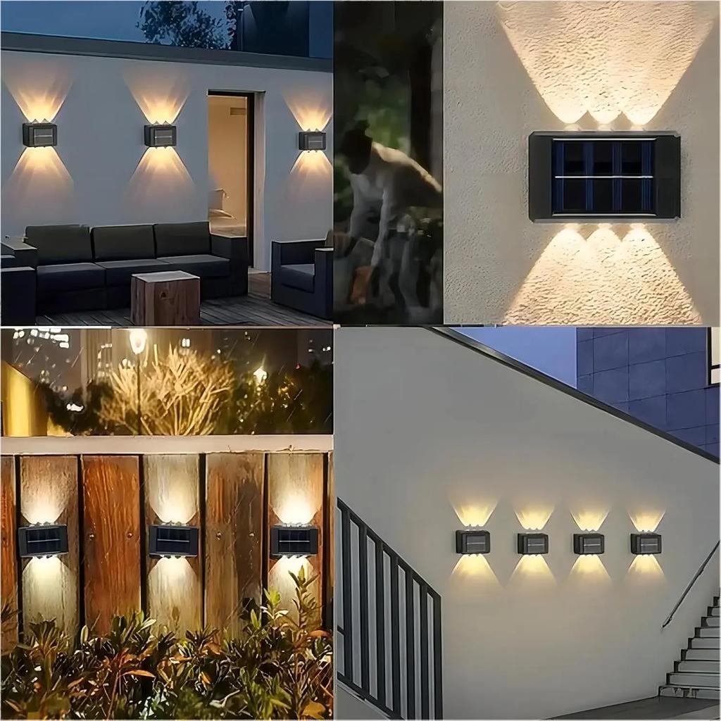 Solar LED Light, Outdoor Waterproof Wall Lamp, Dusk to Dawn Fence Lighting for Garden Courtyard Porch Walkway Camping Decor