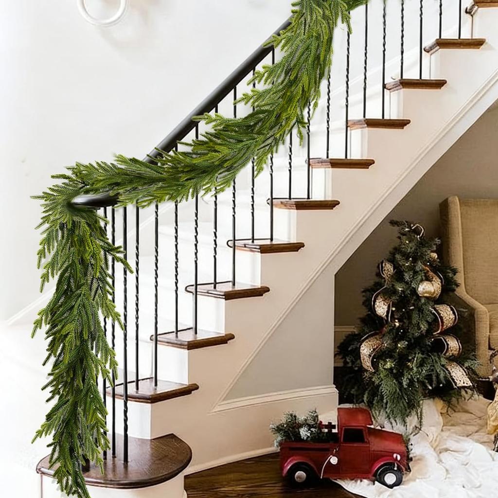 1.8m & 2.7m Artificial Garland with Plastic Vines for Christmas Home Decor