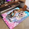 Custom Frozen Mat Personalized Name, Polyester Washable Indoor Entryway Rug, Gift for Christmas, Easter, Thanksgiving Day