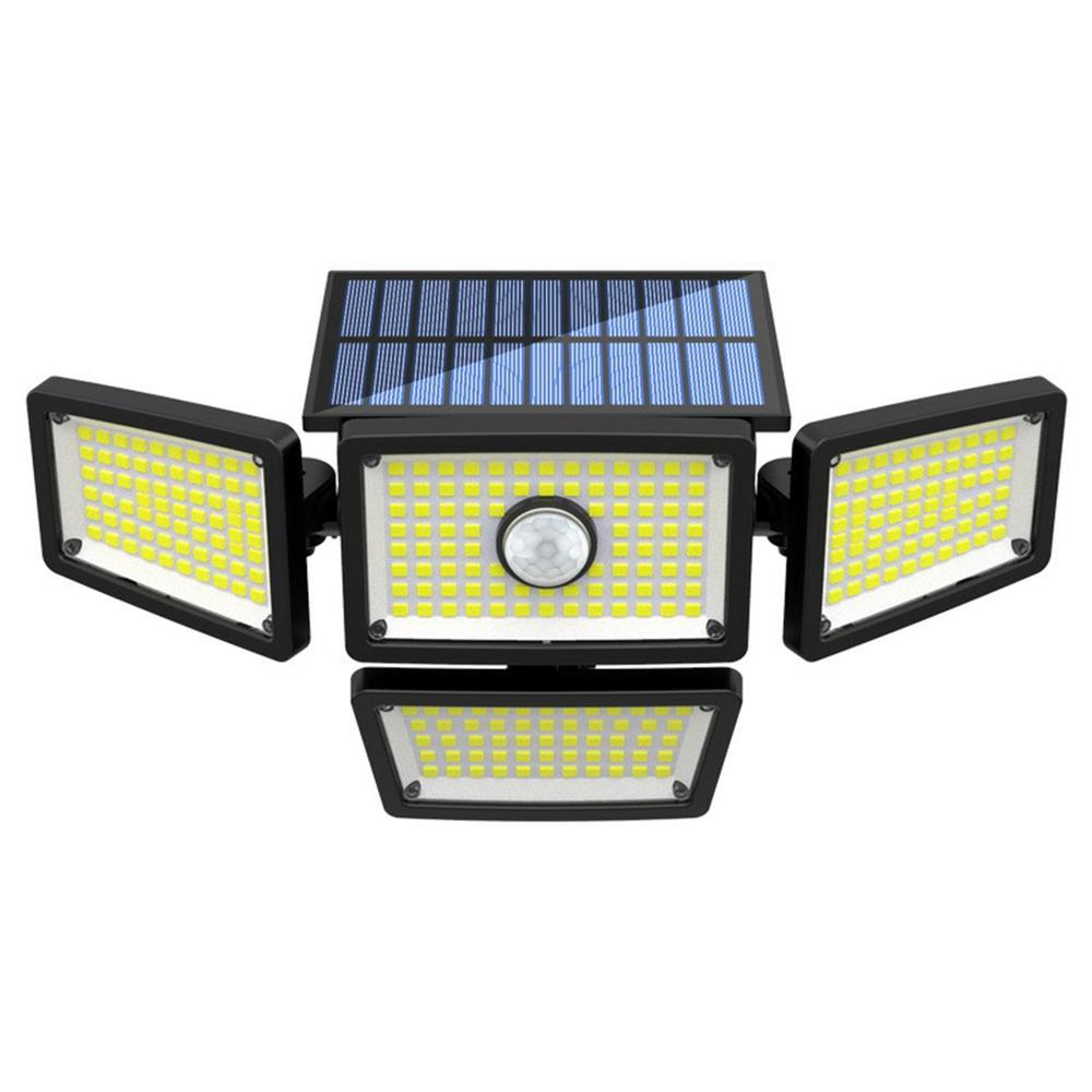 

TY108010 4 Heads Rotatable 283 LED Wall Light Outdoor Waterproof Solar Lamp for Garden Patio A