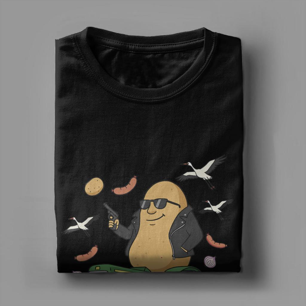 Men's Italian Brainrot Characters Bulbito Bandito Traktorito T Shirts  Cotton Tops Short Sleeve Crewneck Tees Graphic T-Shirt