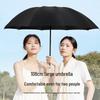 Yu Zhong Dual-Use Large Folding Umbrella for Men & Women, Sun & Rain Protection, Black Glue Shade, Perfect Gift.