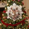 Christmas Ornament Making Kits Faux Pearl Painting Suncatcher Art Kit, Acrylic Snowflake Shape Board DIY Beading Ornaments with Lace Edge, 3D