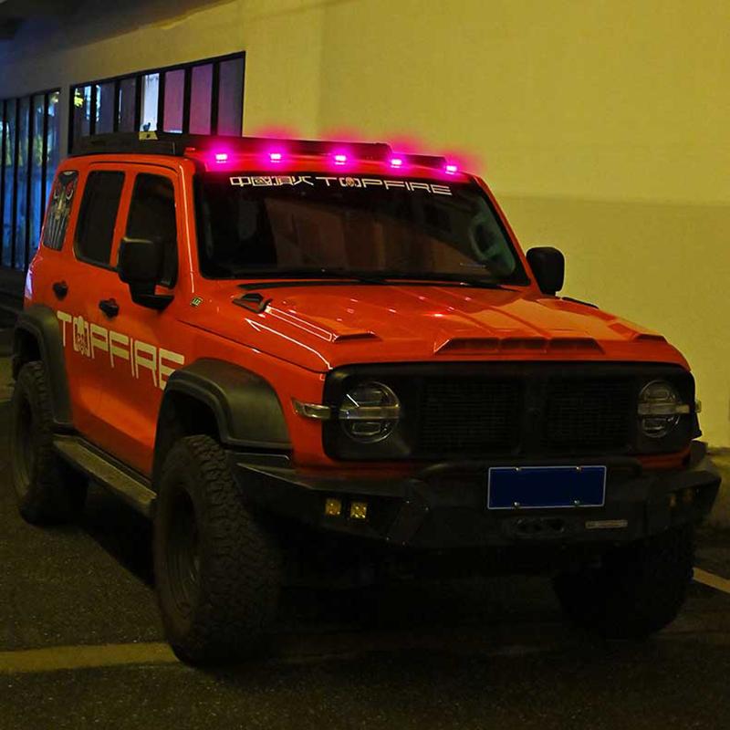 Luce Stroboscopica RGB per Tetto Auto Solare, Luci Solari per Cabina per Camion, Luci Segnalazione LED per Tetto Senza Fili Senza Foratura