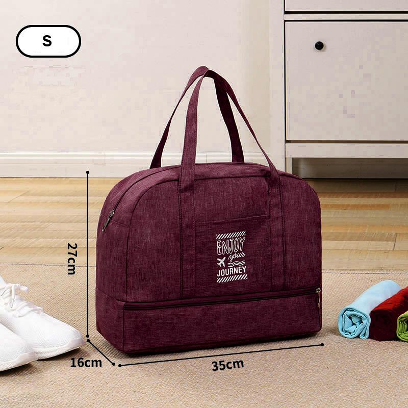 Women's Large Capacity Travel Bag Fitness Yoga Handbag Wet and Dry Wide Shoulder Strap Outdoor Tote Bag