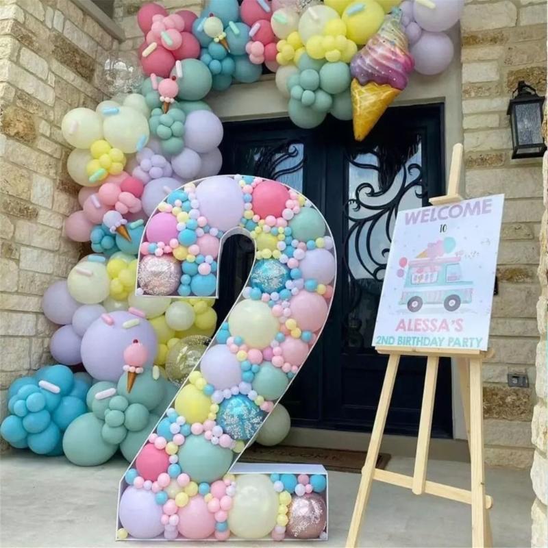 User Friendly Latex 3D Number Balloon Display Stand For Festival Event Baby Showers Photo Backdrops