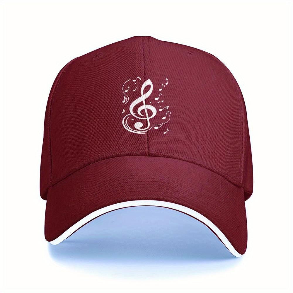 

Music Treble Clef Notes Graphic Baseball Cap Polyester Adjustable Outdoor Unisex Hat One Size