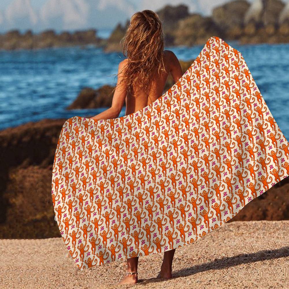 R-Roller R-Rabbit Monkey Microfiber Beach Towel Absorbent Quick Dry Soft Yoga Swimming Resort Mountain Climbing Towel