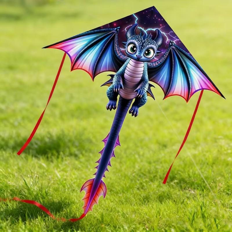 Creative 1.4M Large Dragon Kite Cute Lifelike 3D Dragon Outdoor Sport Fun Flying Kite For Child Toy