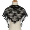 Casual Vintage Lace Flower Hair Scarf Shawl Thin Chic Style Bandanas for Women Cute Bohemian Triangle Head Scarf Pastoral Style