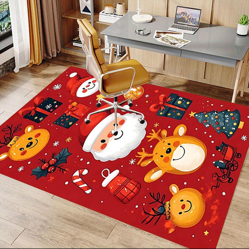 1PC Christmas Santa Claus Non-Slip Floor carpet, suitable for Office, bedroomand playrooms. It can also be used as a sofa footrest cover-T69