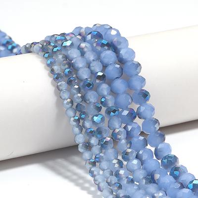 4/6/8mm Rondelle Facettierte Kristallperlen Blaues Glas Lose Abstandshalter Perlen Für Schmuckherstellung DIY Basteln Armband Halskette Zubehör