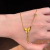 Goldene Schmetterling Quasten Halskette: Glänzende, Kleine Schlüsselbein-Kette mit Feen-Design für Damen