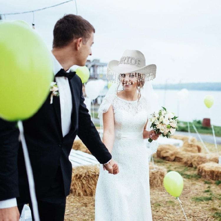 Bride To Be Fringed Hat for Women Cosplay Costume Cowboy Hat Bachelorette Party Headwear Wedding Celebration Headpiece