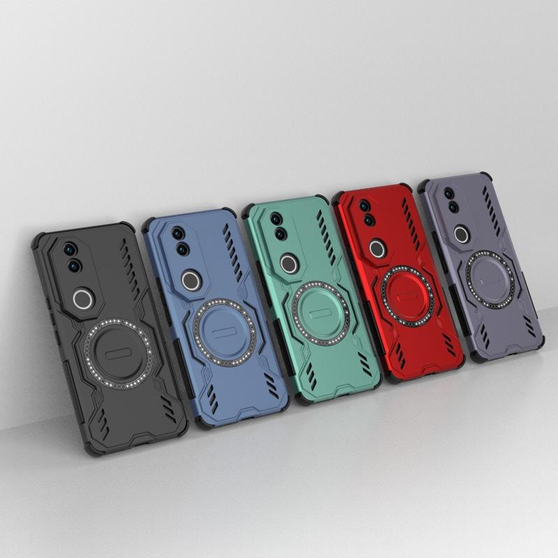 For Vivo V50 Case Cover Vivo V50 Capa Shockproof Phone Bumper Back Hard Magsafe Wireless Charge Annular Magnetic Fundas Vivo V50