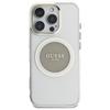 Guess Iml Metal Colored Circle Case Classic Logo Magsafe For iPhone 16 Pro Grey