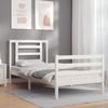 VidaXL Bed Frame with Headboard White Simple Solid Wood 3194667