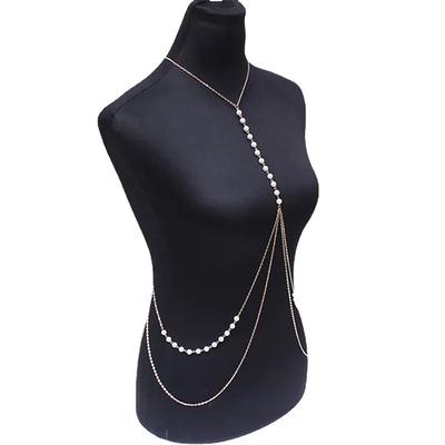 Jewelry: Sexy Babes, Imitation Pearl Body Chains, Sexy Bikini Beach Waist Chains