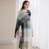 Winter Warm Imitation Cashmere Scarf Men's and Women's Thickened Flat Replacement Big-name Plaid Shawl Blanket Dual-purpose